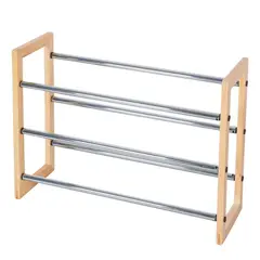 undefined - Zapatero 3 Niveles Madera y Cromado