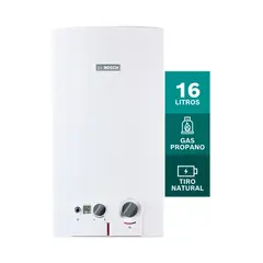 BOSCH - Calentador de Agua de Paso 16 Litros a Gas Propano Tiro Natural