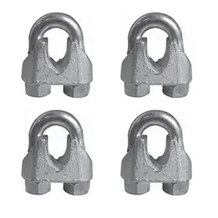 FIXSER - Perros Para Cable Galvanizado 1/4Pg 4Und