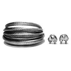 FIXSER - Cable Acero Galvanizado 3/32Pg 5M+Perro 1/8 2Und