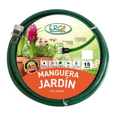 ERGO - Manguera Tipo Swan 1/2" X 15 Mts De Longitud Con Acoples Y Empaques