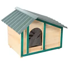 PET CENTER - Casa Para Perros Madera 42x58xx47cm Pequeña Natural