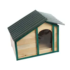 PET CENTER - Casa Para Perros Madera 69x50x55cm Mediano Natural