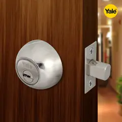 YALE - Cerrojo Doble Niquelado Llave Multipunto