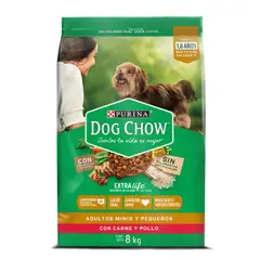 DOG CHOW - Alimento Seco Para Perro Adulto Raza Pequeña Carne 8kg