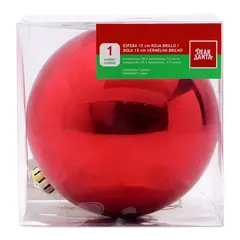 DEAR SANTA - Bola de Navidad 15cm Rojo Brillante