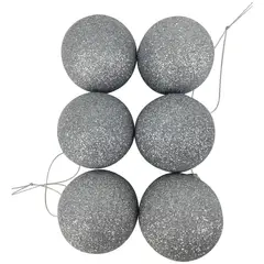 DEAR SANTA - Bolas de Navidad 6cm x12 Unidades Plata Escarcha