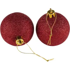 DEAR SANTA - Bolas de Navidad 6cm x12 Unidades Roja Escarcha