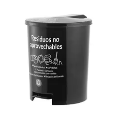 VANYPLAS - Caneca Plástica 12L Negro-No Aprovechables Con Pedal