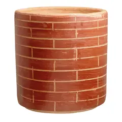 JARDINEROS - Matera Arcilla Cilíndrica Ladrillado 26x26x26cm Terracota