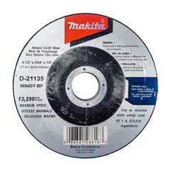 MAKITA - Disco Abrasivo Corte Acero 4 1/2 X 3/64 Pulgadas D21135