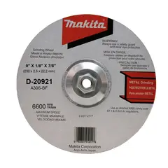 MAKITA - Disco abrasivo corte metal 9 x 3/32 pulgadas D20921