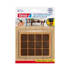 TESA - Fieltro Cuadrado A.Rayones Marron 20X20Mm X 12 Und.