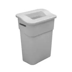 COLEMPAQUES - Caneca Plástica 75L Blanco Para Vidrios Con Tapa Orificio