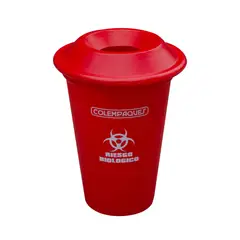 COLEMPAQUES - Caneca Plástica 38L Rojo Para Riesgo Biológico Con Tapa Orificio