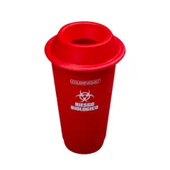 COLEMPAQUES - Caneca Plástica 75L Rojo Para Riesgo Biológico Con Tapa Orificio