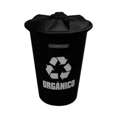 COLEMPAQUES - Caneca Plástica 150L Negro Para Organicos Con Tapa