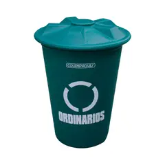 COLEMPAQUES - Caneca Plástica 150L Verde Para Ordinarios Con Tapa