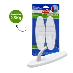 FIXSER - Gancho Adhesivo Ovalado 2Und Blanco