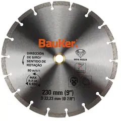 BAUKER - Disco diamantado segmentado 9 pulgadas 21WR191