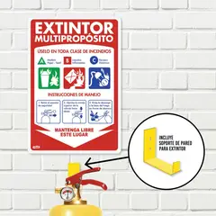 FIXSER - Señal Extintor 10Lb Multipropósito 22X15Cm