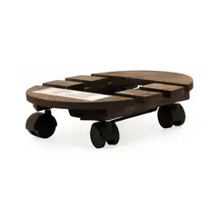 JUST HOME COLLECTION - Base Matera Redonda Con Rodachinas 30 Cm