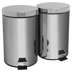 JUST HOME COLLECTION - Setx2 Papeleras Acero Pedal 7 Litros
