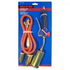 DISCOVER - Set Soplete Gas 2,5 - 3,5 - 5 Cm Boquilla Diámetro Gatillo Quemador