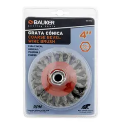 BAUKER - Grata cónica entorchada 4 pulgadas 5/8 pulgadas 1BS4112