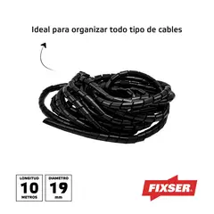 FIXSER - Protector Cables 1,9 Cm X 10 Metros Negro