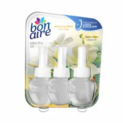 BONAIRE - Ambientador Oil Eléctrico Repuesto 3 Unidades Vainilla x 25 ml Cada Uno