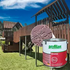 PROFILAN - Pintura para madera en exterior base solvente color teca 2.5 lts teoma