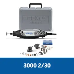 BOSCH - Kit Mototool Dremel 3000 130W + 2 Aditamentos + Eje Flexible + 30 Accesorios + Maleta