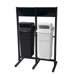 COLEMPAQUES - Punto Ecológico 2 Puestos 50L Blanco Negro