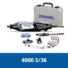 BOSCH - Kit Mototool Dremel 4000 175W + 3 Aditamentos + Eje Flexible + 36 Accesorios