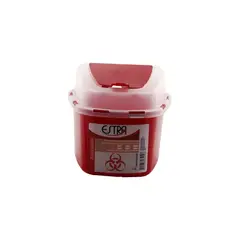 ESTRA - Recipiente Guardián Desechos Cortopunzantes Plástica 2.8 Litros Rojo con Tapa Blanco
