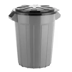 VANYASEO - Caneca Plástica 65 Litros Azul con Tapa Negro