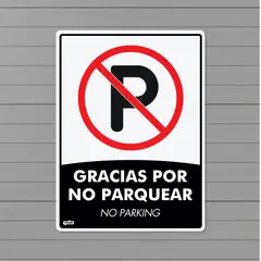FIXSER - Señal Gracias No Parquear Adhesiva 61X45Cm