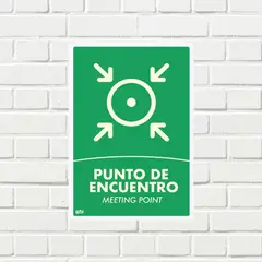 FIXSER - Señal Punto Encuentro 35X24Cm Fotoluminisente Adhesivo