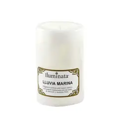 ILUMINATA - Vela Blanca Mediana Lluvia Marina