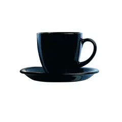 LUMINARC - Taza Y Plato Carine Negra 150 Ml