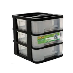 RIMAX - Cajonero de Mesa 3 Cajones Negro