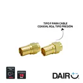 DAIRU - Conector Coaxial De 2 Unidades Rg6 Presión Dorados