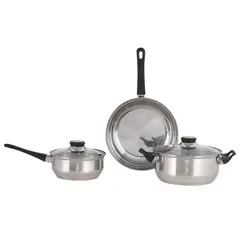 CASA BONITA - Batería de Cocina 5 Piezas Acero Inoxidable