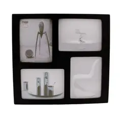 SPAMDS GLASS - Portarretrato Marco Para Foto Madera X 4 Fotos 10 X 13 Cm