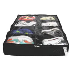 DEKORA - Organizador de Zapatos Bajo Cama 61x61x15 cm 8 pares Negro