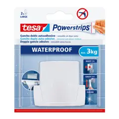 TESA - Gancho Waterproof Duo Blanco Grande x 1 Und.
