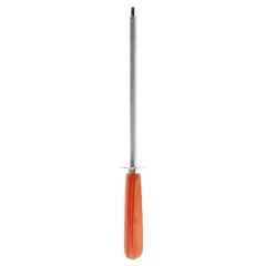 JUST HOME COLLECTION - Afilador Acero Inoxidable Madera Rojo Pakka 20cm Naranja