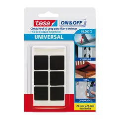 TESA - Cinta Pegante A Cuadros Negra 25Mm 6Und