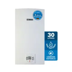 BOSCH - Calentador de agua 30 Litros Tiro Forzado Cámara Estanca a Gas Natural Therm 8000 S